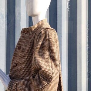 Gallery Vintage Ladies Pleated Pure Wool Coat